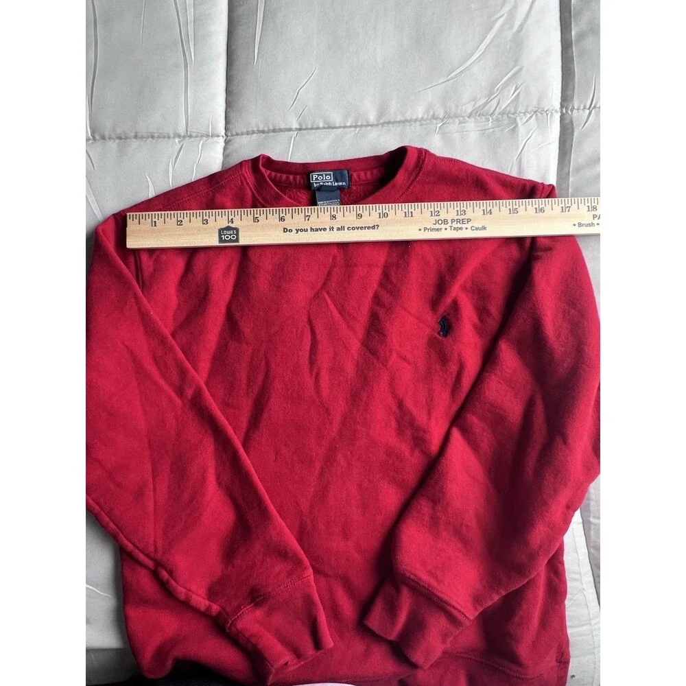 Polo By Ralph Lauren Boys Sweater Crew Neck Red Pony Red Color Size 10/12